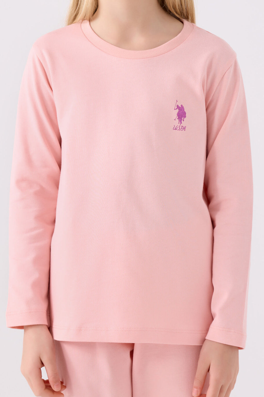 Kız Çocuk Pembe Uzun Kol Pijama Takım