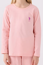 Kız Çocuk Pembe Uzun Kol Pijama Takım