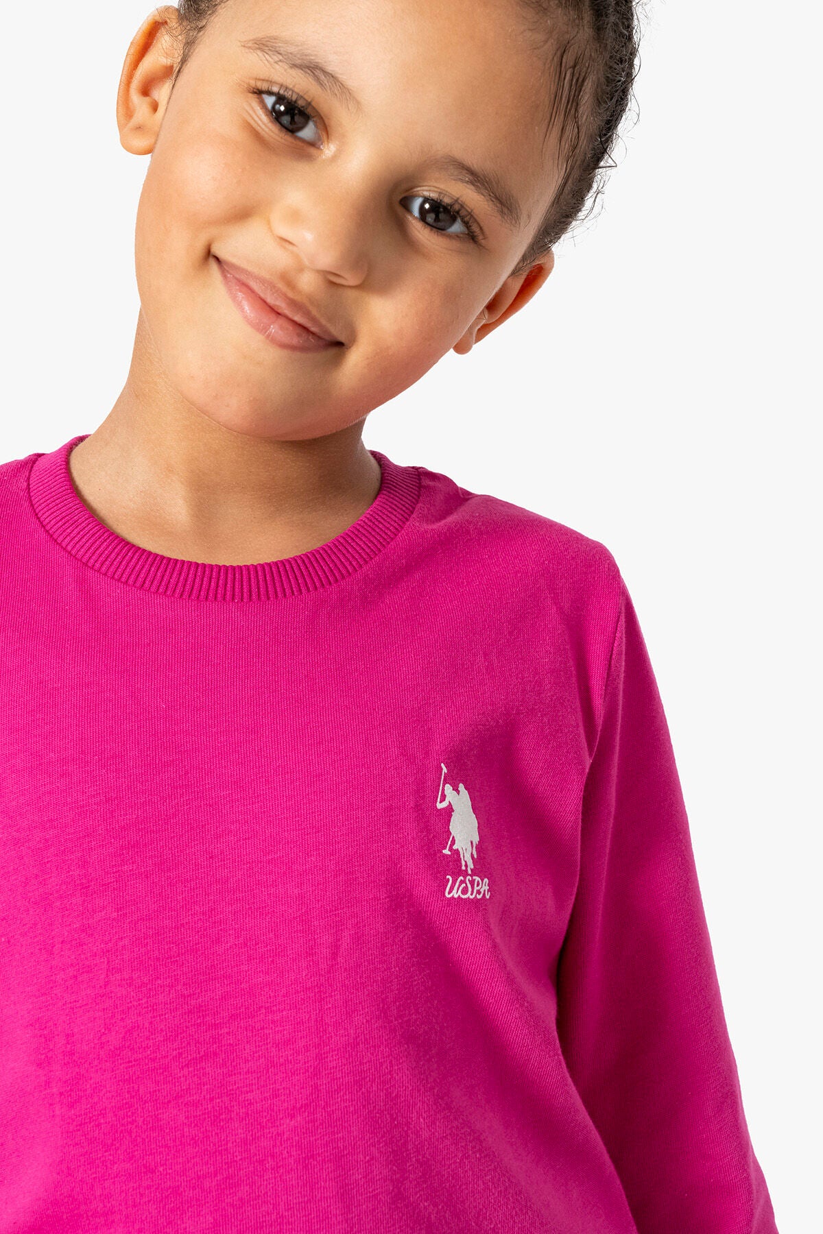 U.S. Polo Assn. Kız Çocuk Fuşya Uzun Kol Pijama Takım