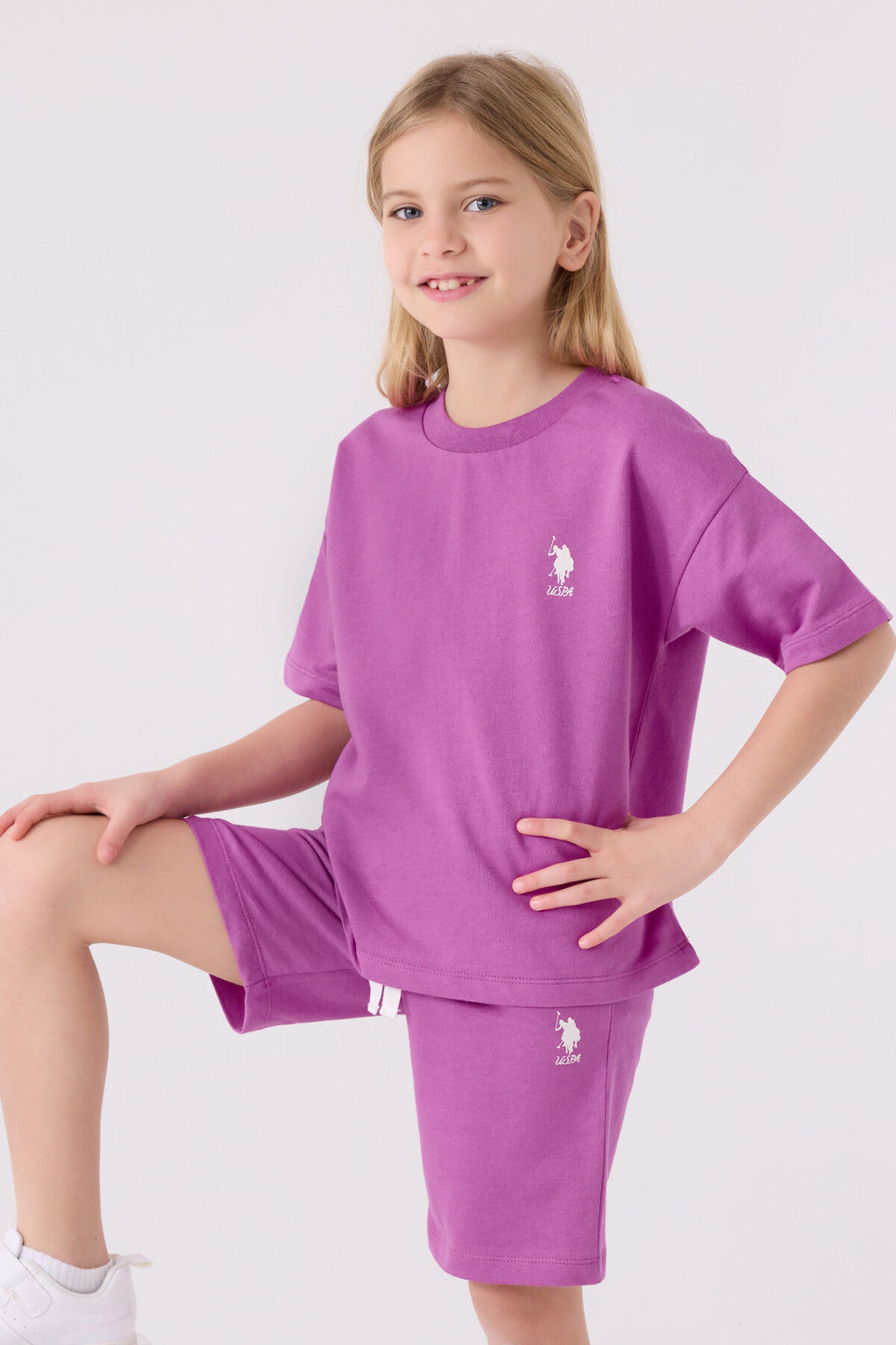 U.s. Polo Assn Kız Çocuk Mor Bermuda Takım