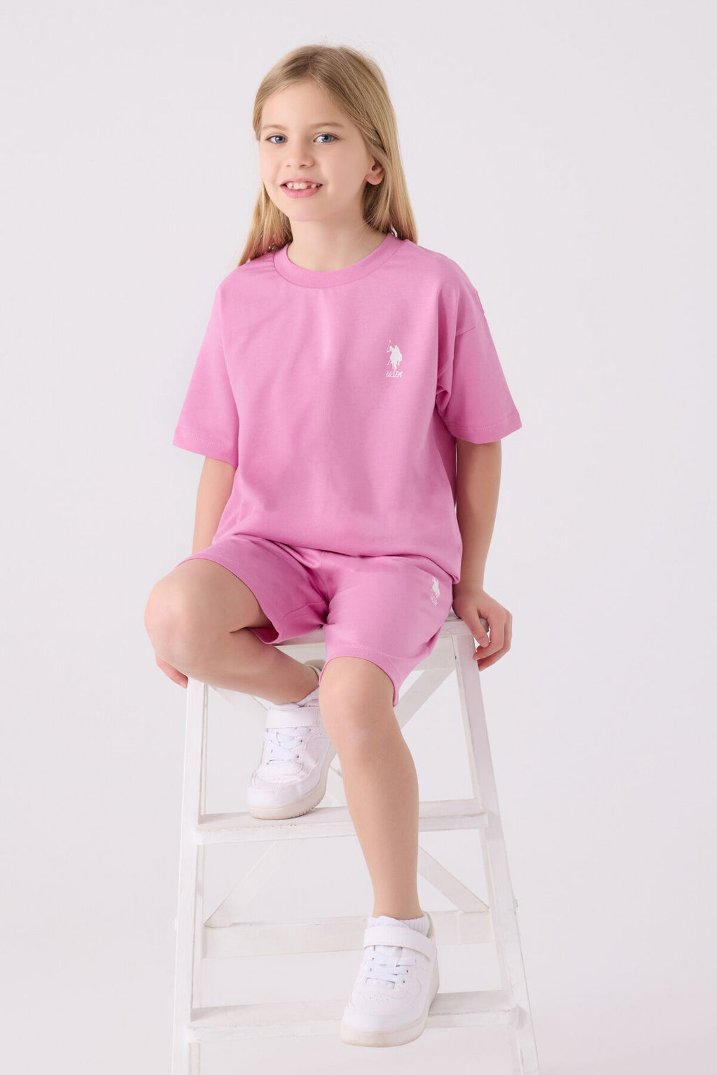 Kız Çocuk Pembe Bermuda Takım