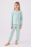U.S. Polo Assn. Kız Çocuk Bisiklet Yaka Pigment Baskılı Kışlık Regular Fit Mavi Pijama Takımı US1668-C-V13