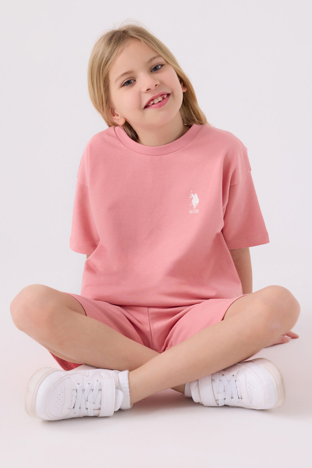 Kız Çocuk Pembe Bermuda Takım