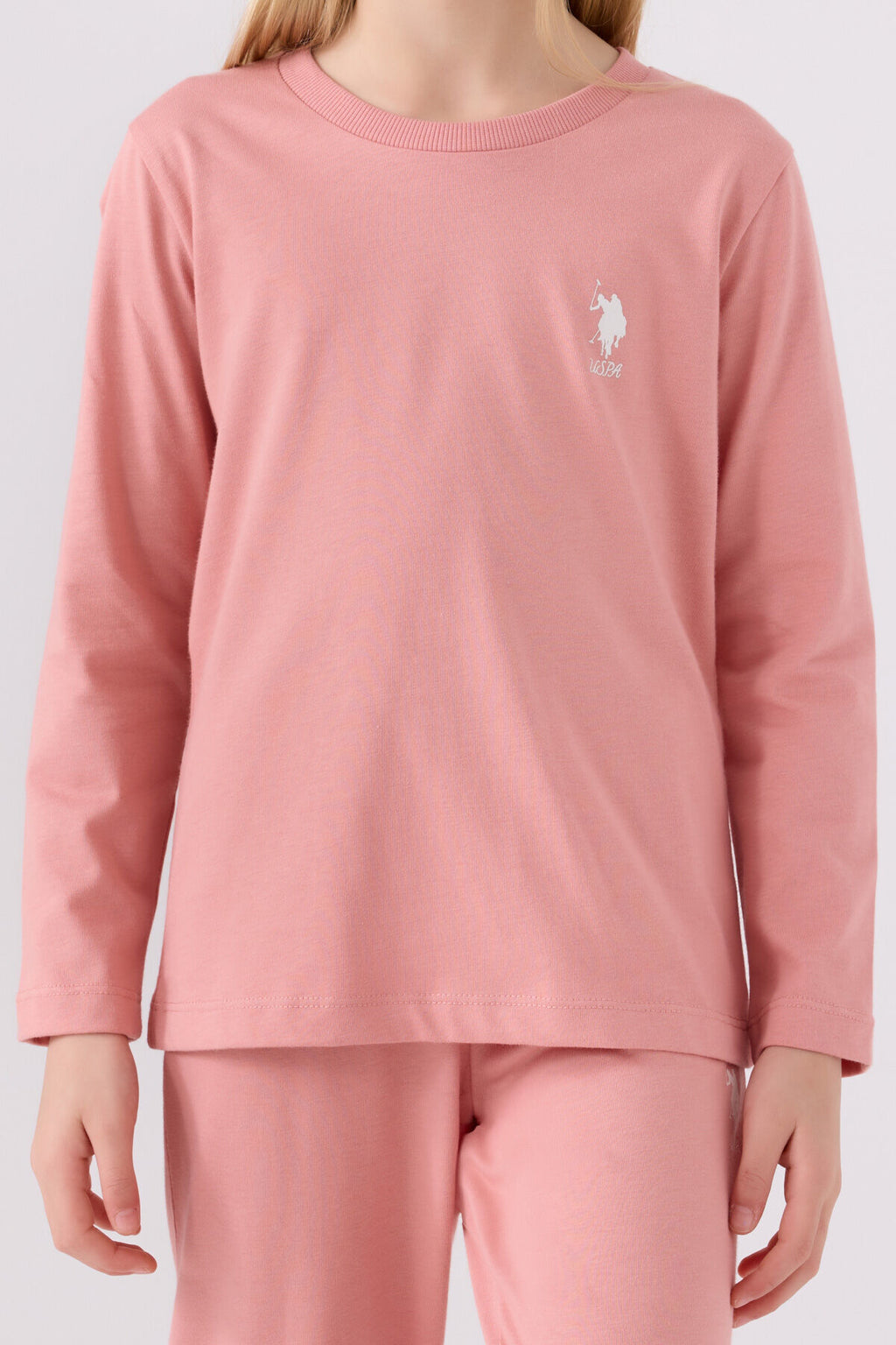 Kız Çocuk Pembe Uzun Kol Pijama Takım