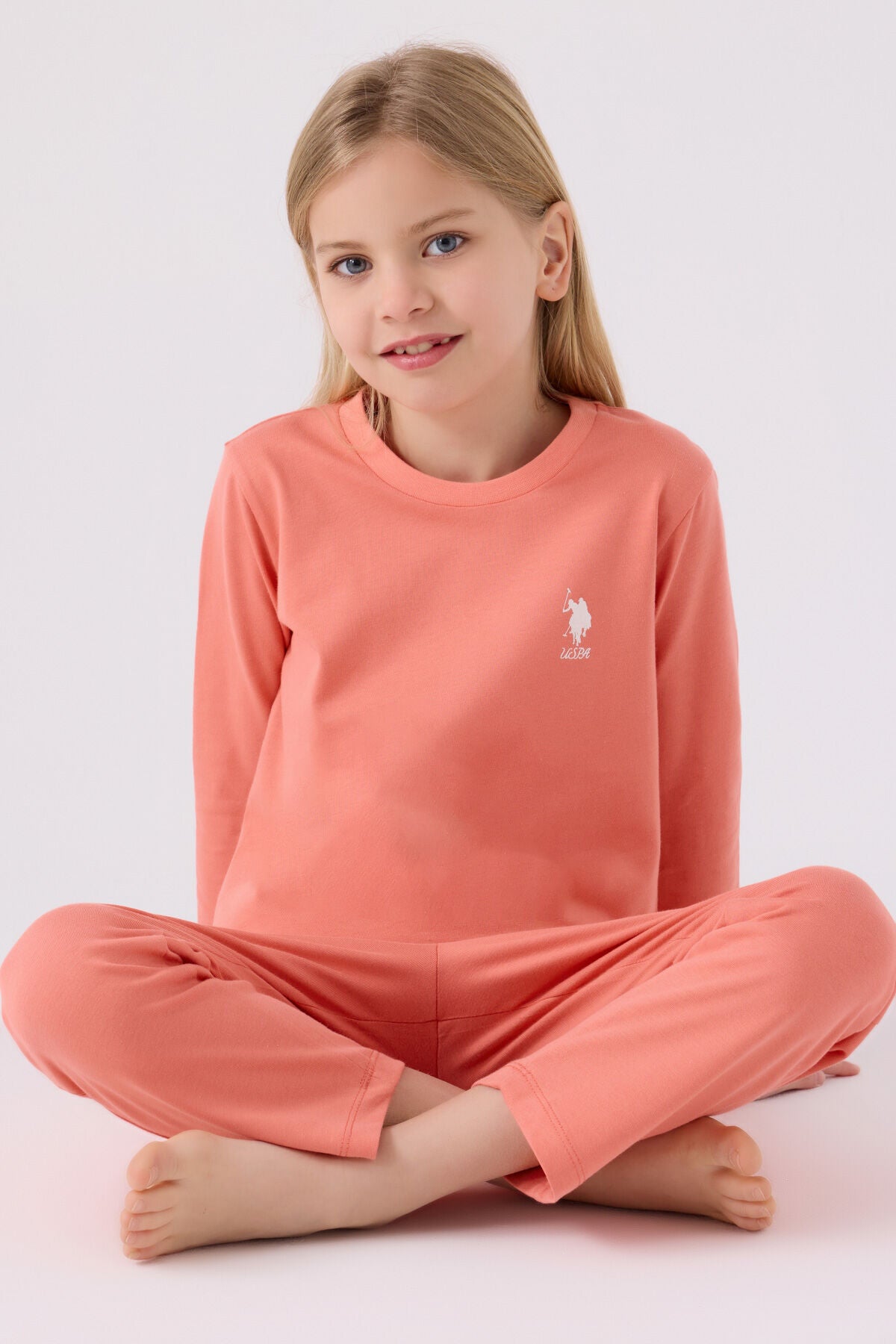 Kız Çocuk Pembe Uzun Kol Pijama Takım