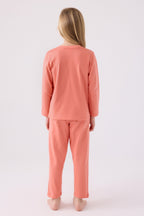 Kız Çocuk Pembe Uzun Kol Pijama Takım