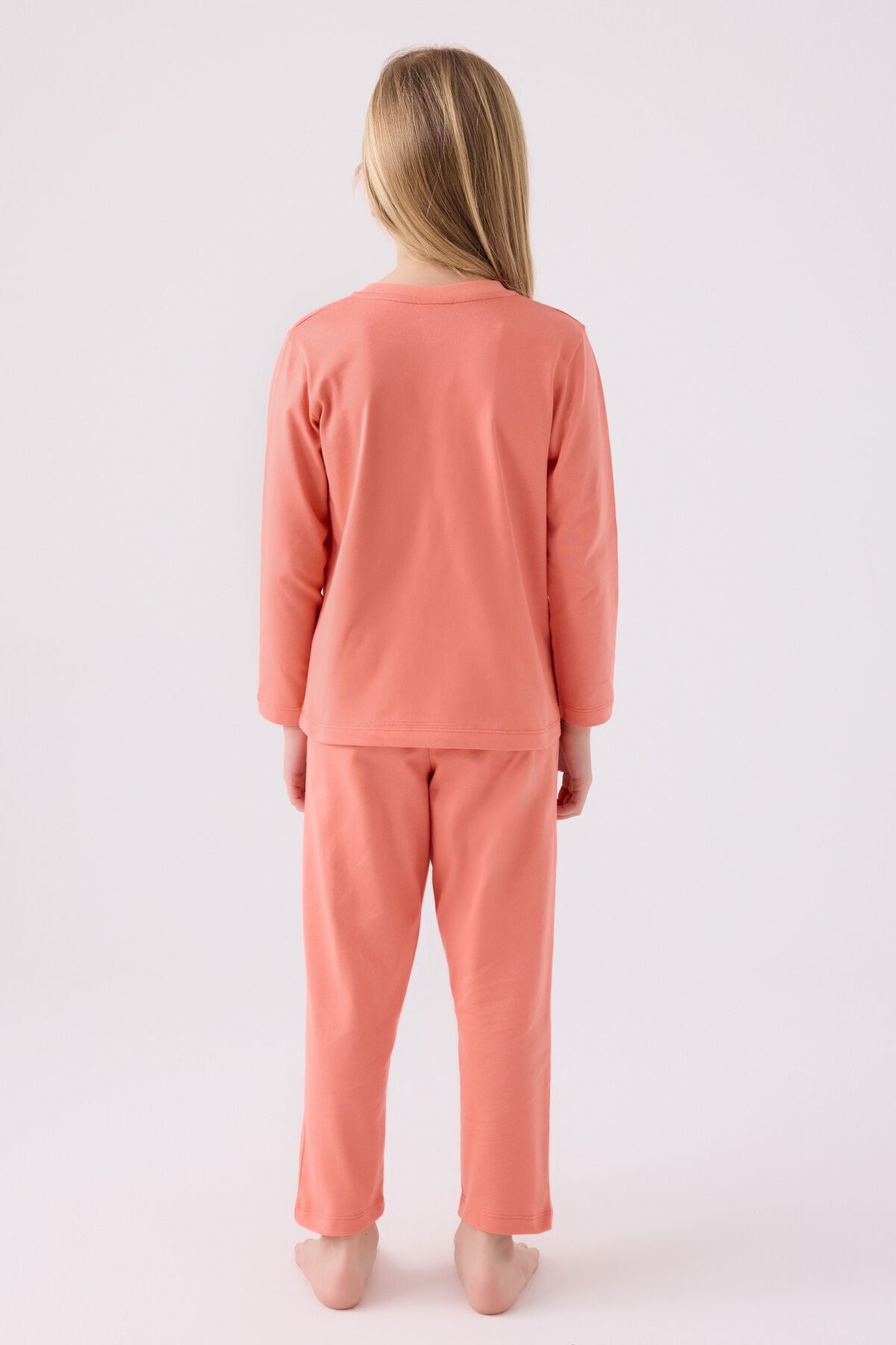 Kız Çocuk Pembe Uzun Kol Pijama Takım