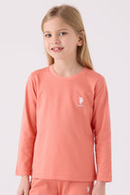 Kız Çocuk Pembe Uzun Kol Pijama Takım