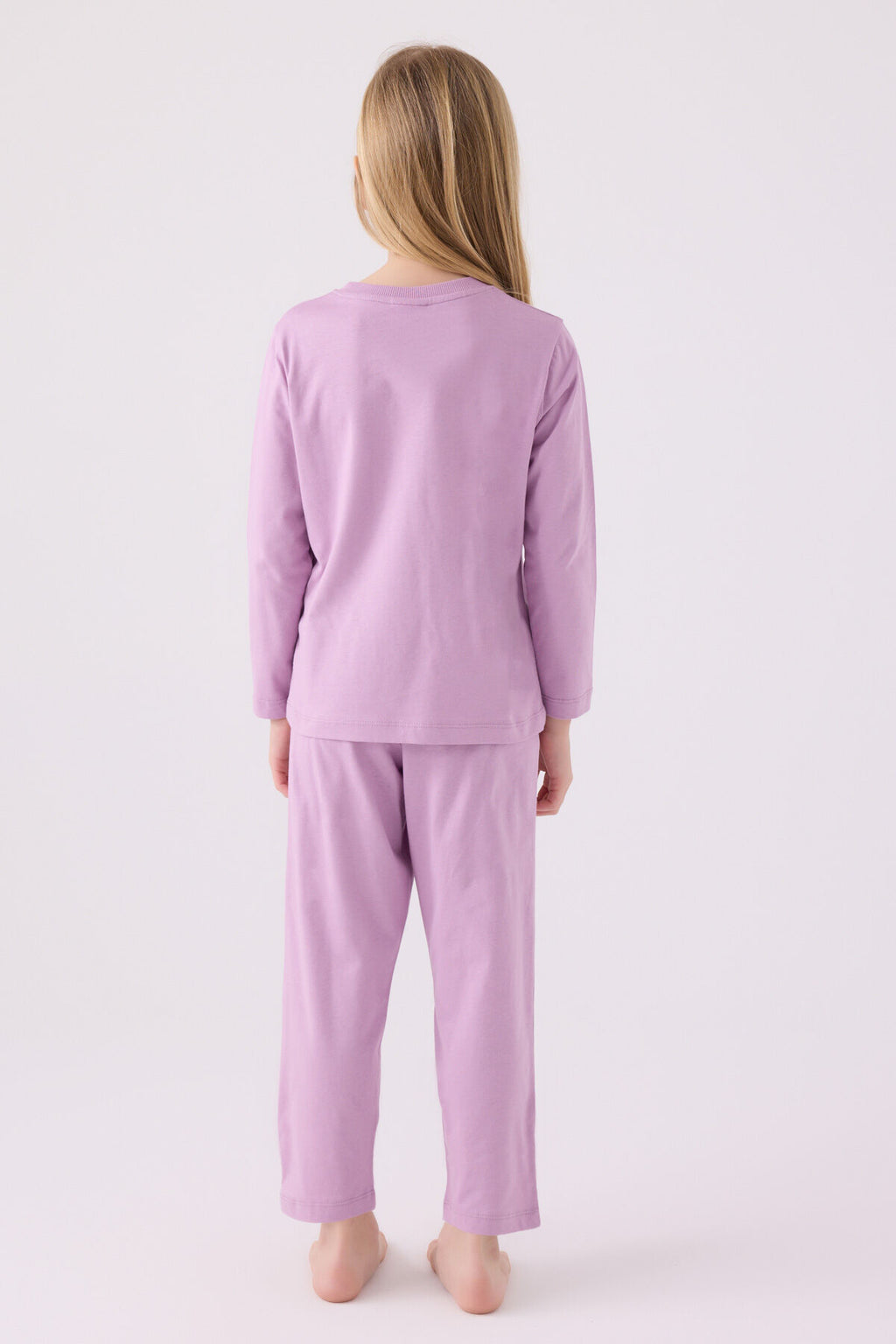 Kız Çocuk Mor Uzun Kol Pijama Takım