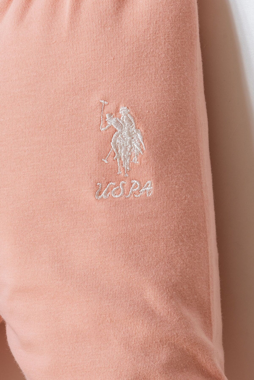 U.S. Polo Assn. Kız Bebek Bisiklet Yaka Nakışlı Yazlık Regular Fit Beyaz Bebek Takımı USB2986-C-V1
