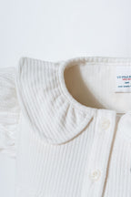 U.S. Polo Assn. Kız Bebek Bisiklet Yaka Nakışlı Yazlık Regular Fit Beyaz T-Shirt USB2991-C-V1