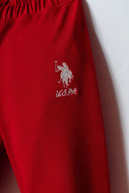 U.S. Polo Assn. Kız Bebek Düğmeli Yaka Nakışlı Yazlık Regular Fit Beyaz Bebek Takımı USB2970-C-V1