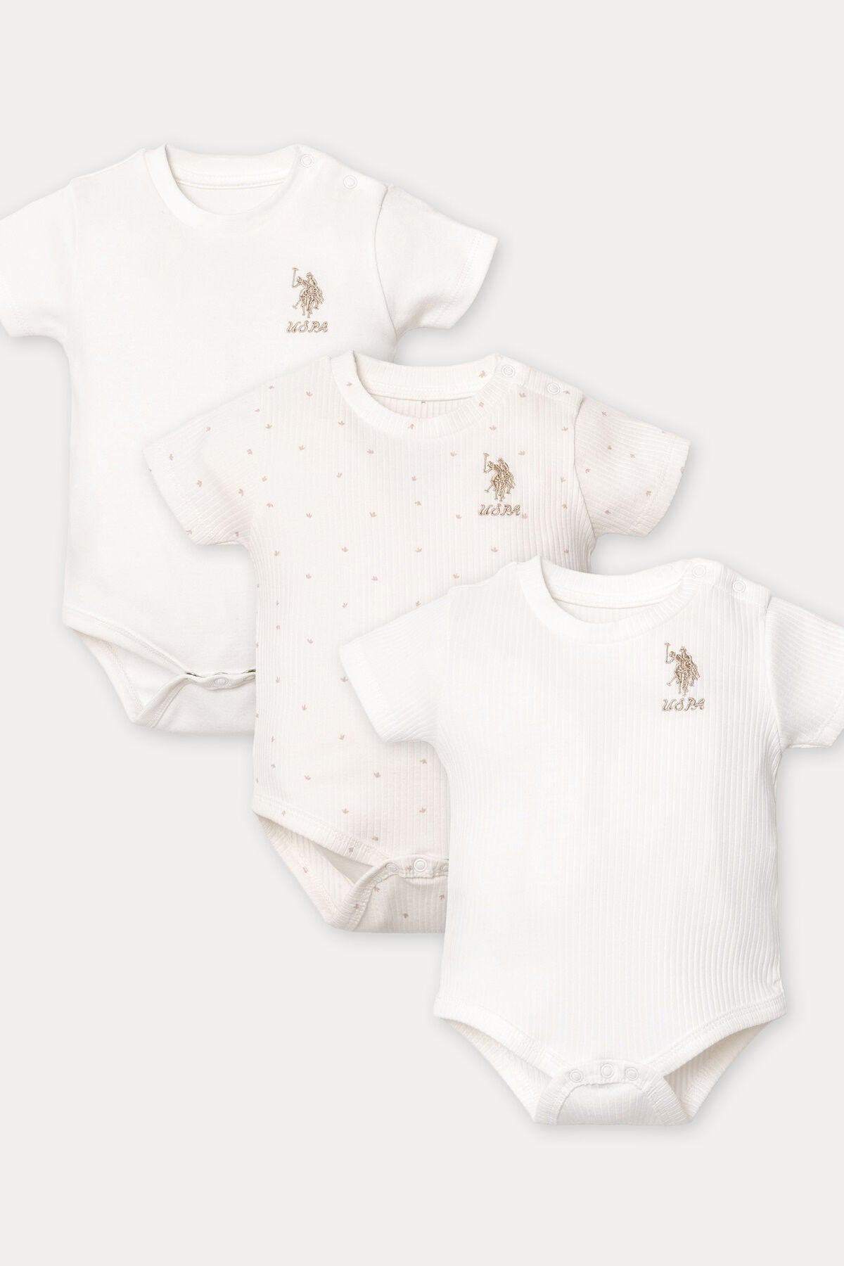 U.S. Polo Assn Kız Bebek Beyaz 3'Lü Takım Ürün ana görseli
