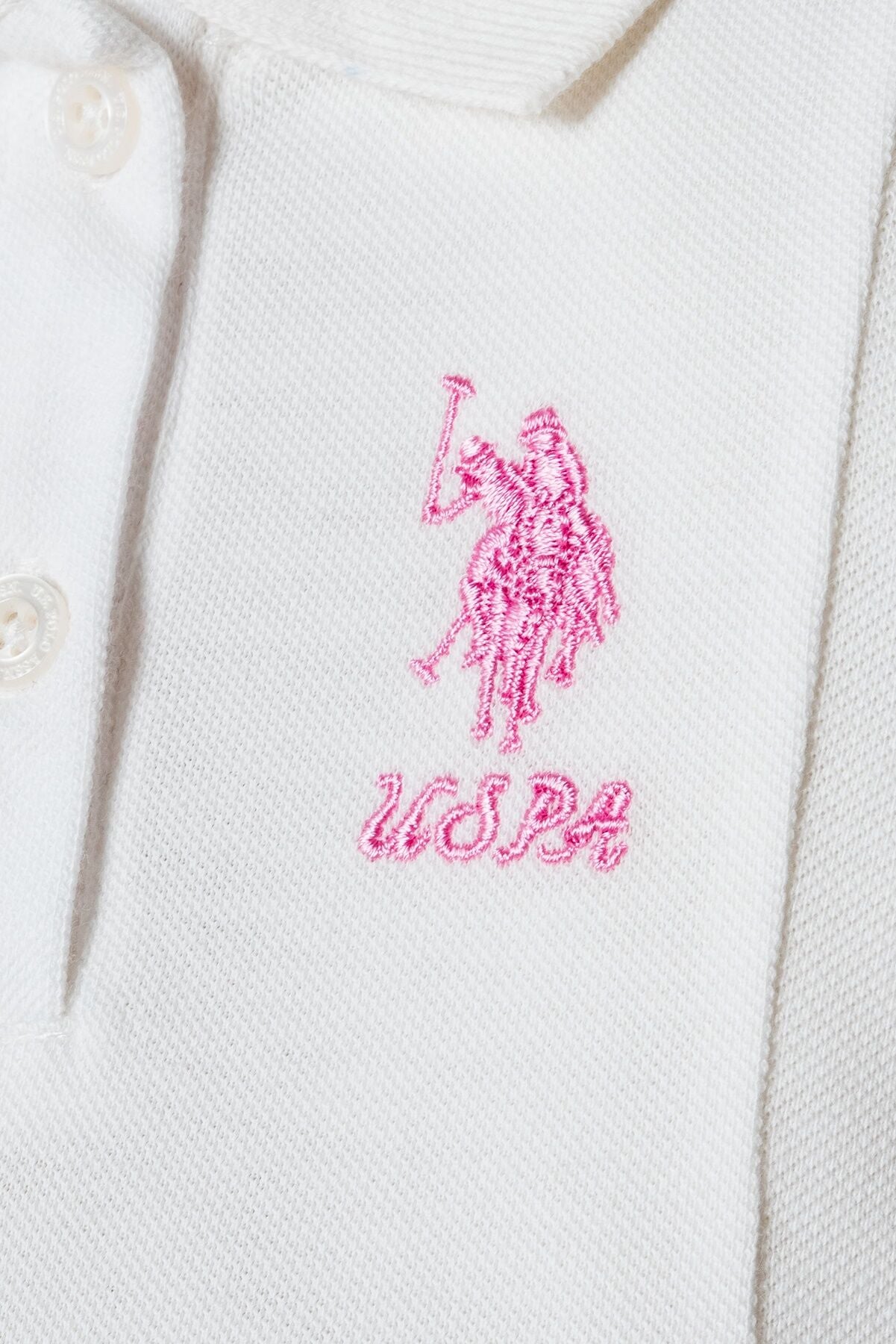 U.S. Polo Assn. Kız Bebek Polo Yaka Nakışlı Yazlık Regular Fit Beyaz Elbise USB2961-C-V2 Ürün ikincil görseli