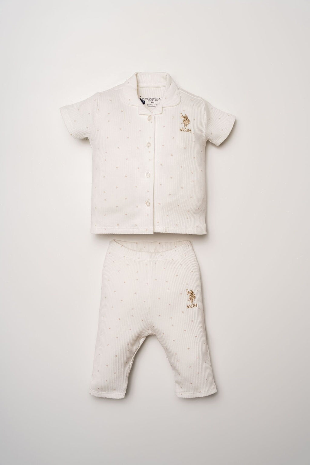 U.S. Polo Assn Kız Bebek Beyaz Gömlek Pijama Takımı