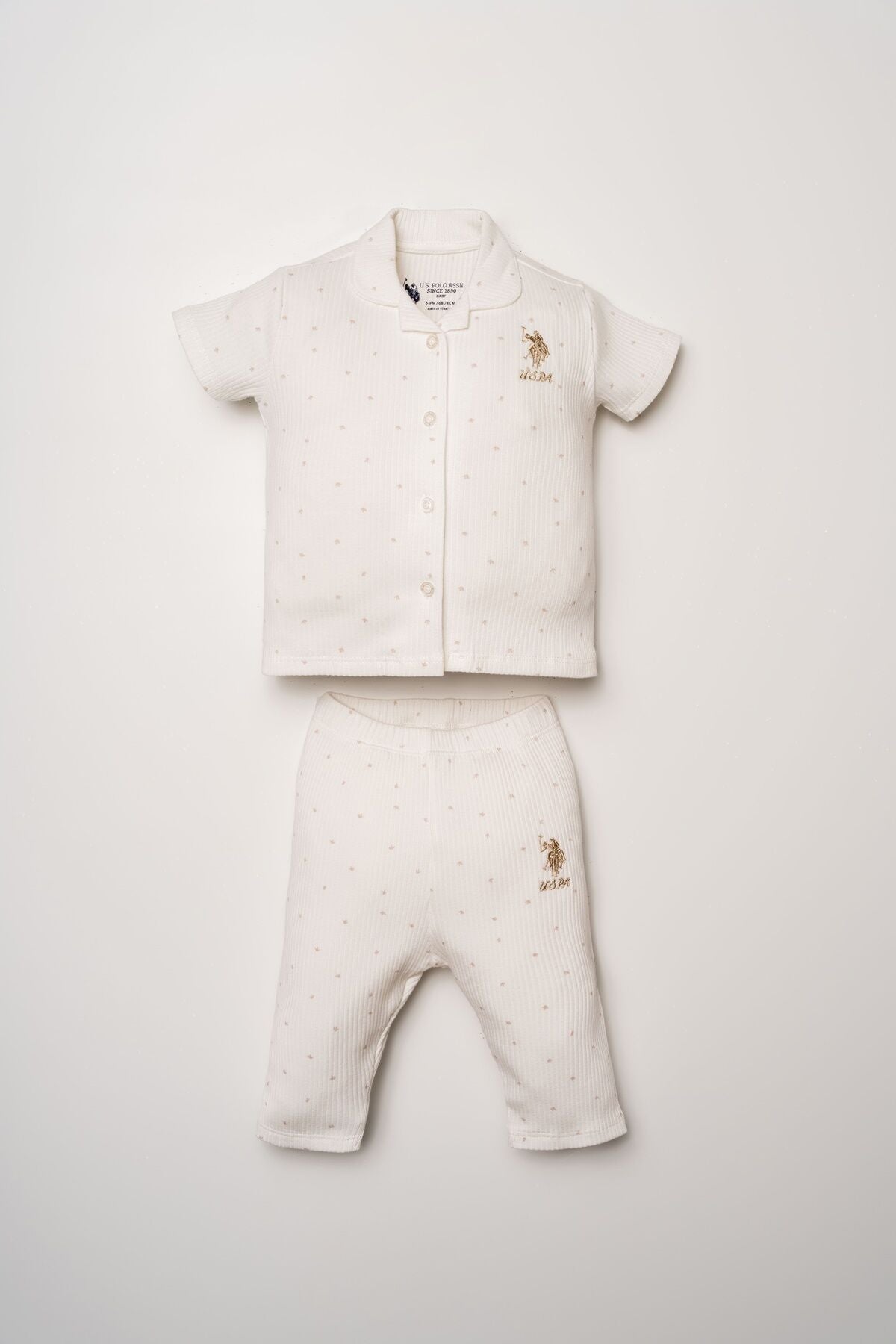 U.S. Polo Assn Kız Bebek Beyaz Gömlek Pijama Takımı Ürün ana görseli
