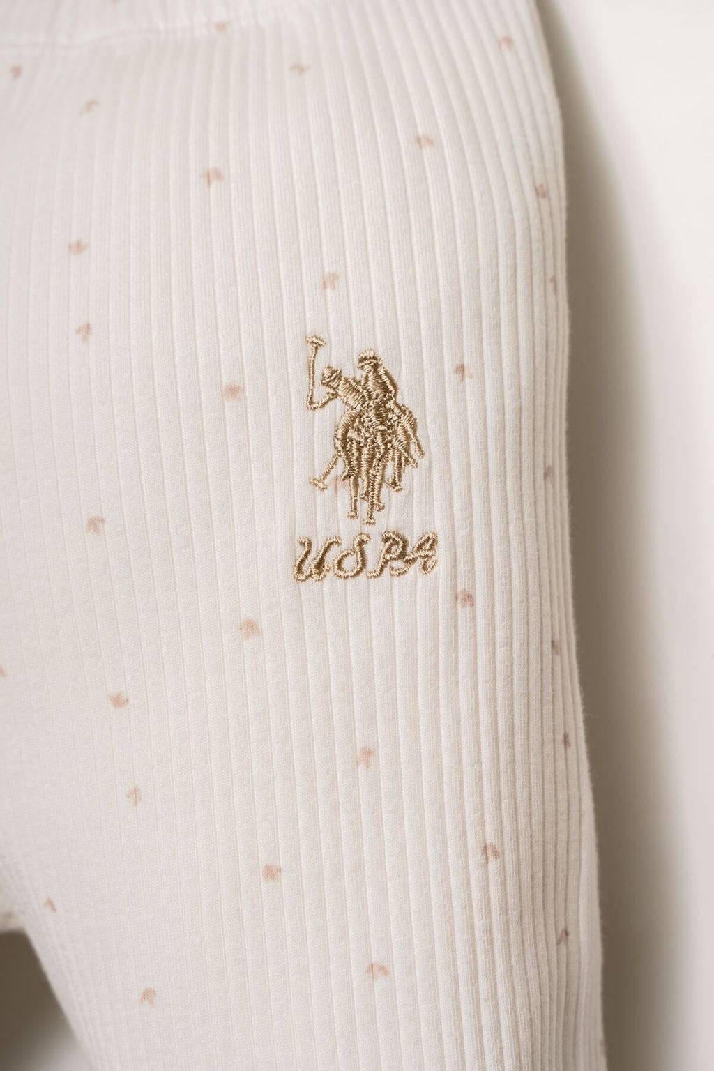 U.S. Polo Assn. Kız Bebek Gömlek Yaka Nakışlı Yazlık Regular Fit Beyaz Bebek Takımı USB2952-C-V1