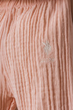 U.S. Polo Assn. Kız Bebek V Yaka Nakışlı Yazlık Regular Fit Pembe T-Shirt USB2979-C-V2