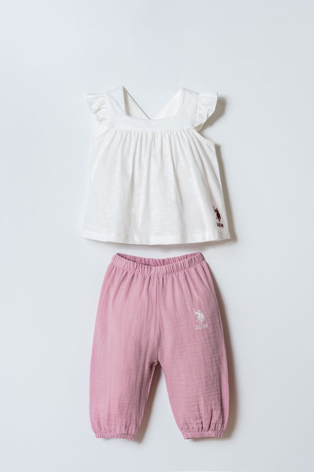 U.S. Polo Assn. Kız Bebek V Yaka Nakışlı Yazlık Regular Fit Mor T-Shirt USB2979-C-V1 Ürün ana görseli