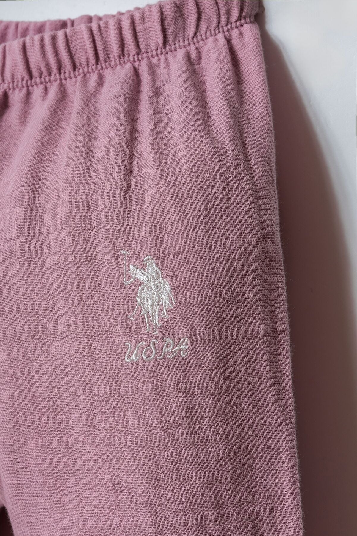 U.S. Polo Assn. Kız Bebek V Yaka Nakışlı Yazlık Regular Fit Mor T-Shirt USB2979-C-V1