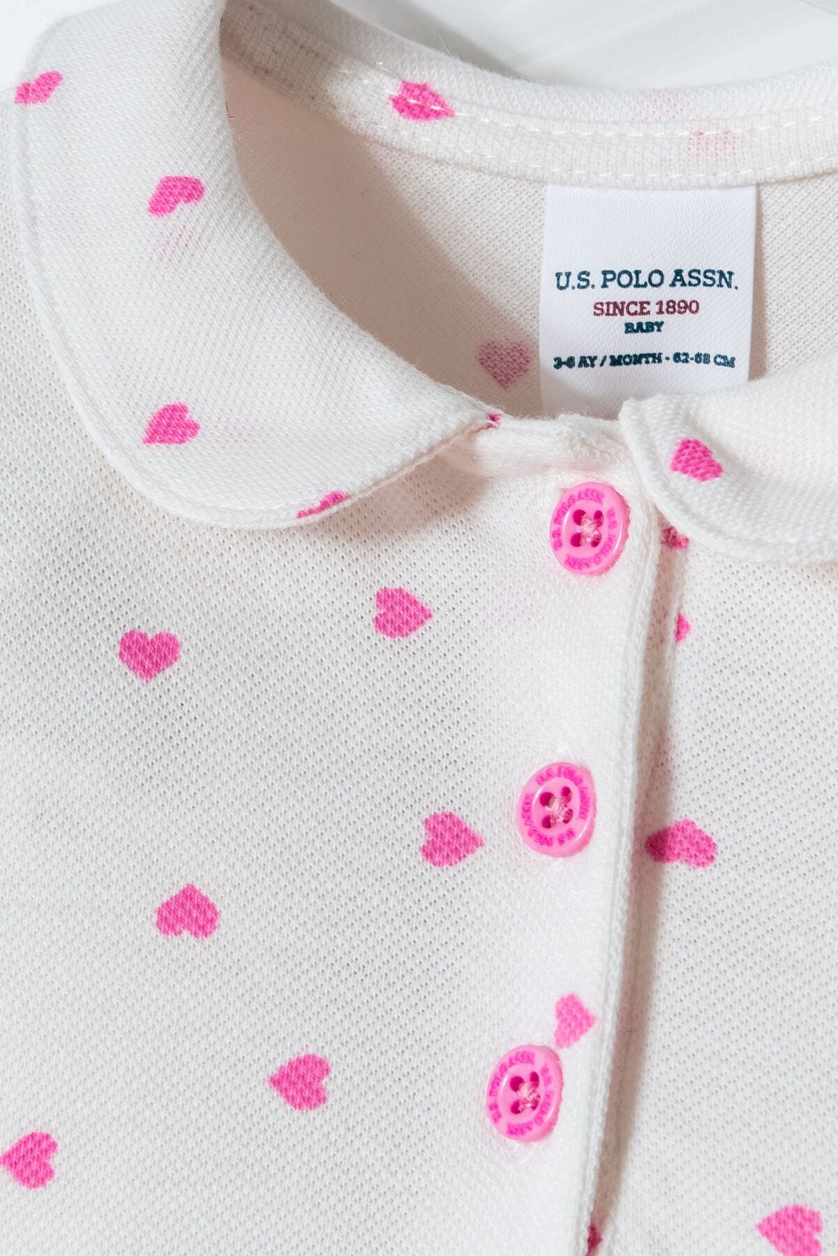 U.S. Polo Assn. Kız Bebek Polo Yaka Nakışlı Yazlık Regular Fit Beyaz Tulum USB3030-C-V2