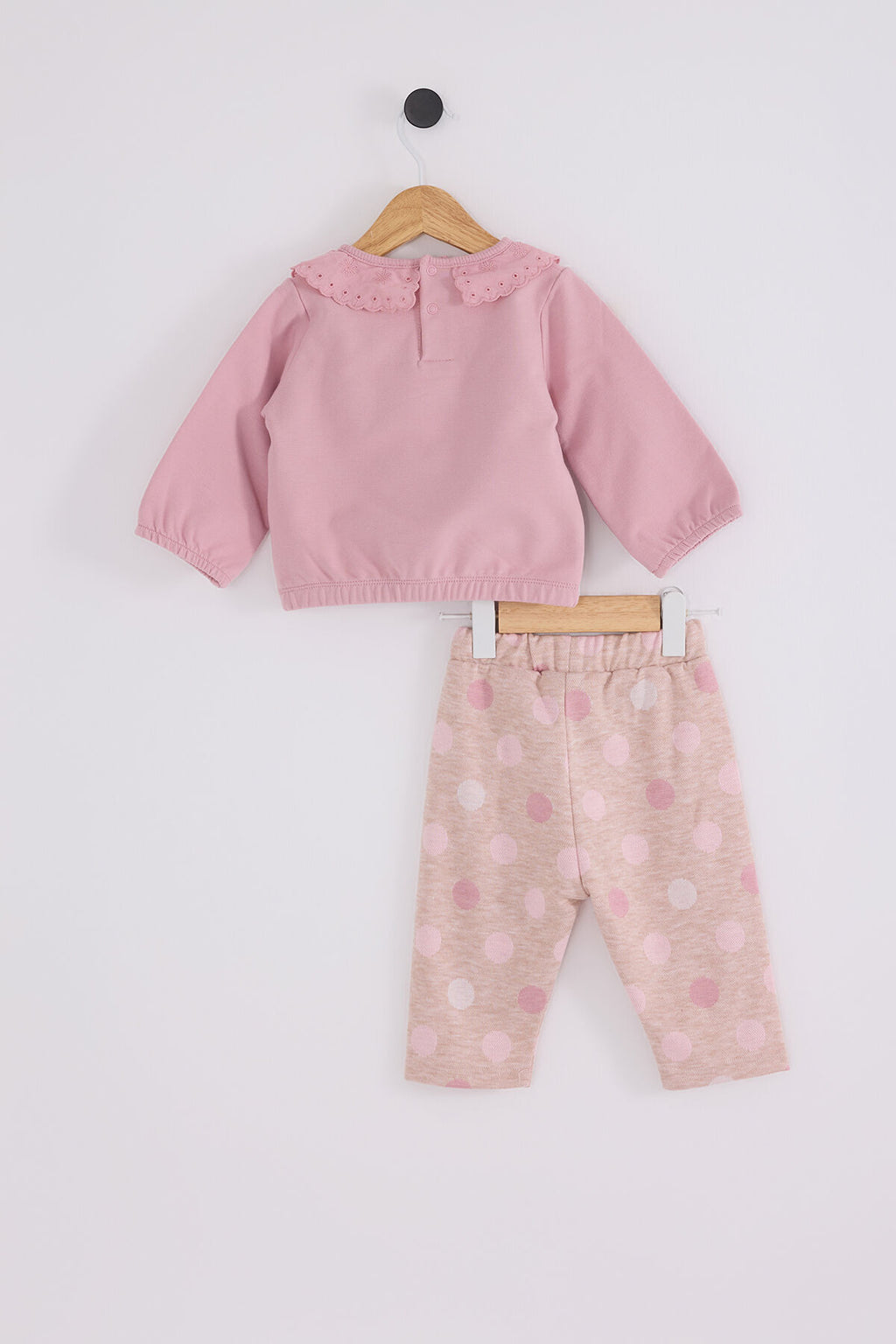 U.S. Polo Assn. Kız Bebek Bebe Yaka Pigment Baskılı Kışlık Regular Fit Pembe Bebek Takımı USB2173-C-V1