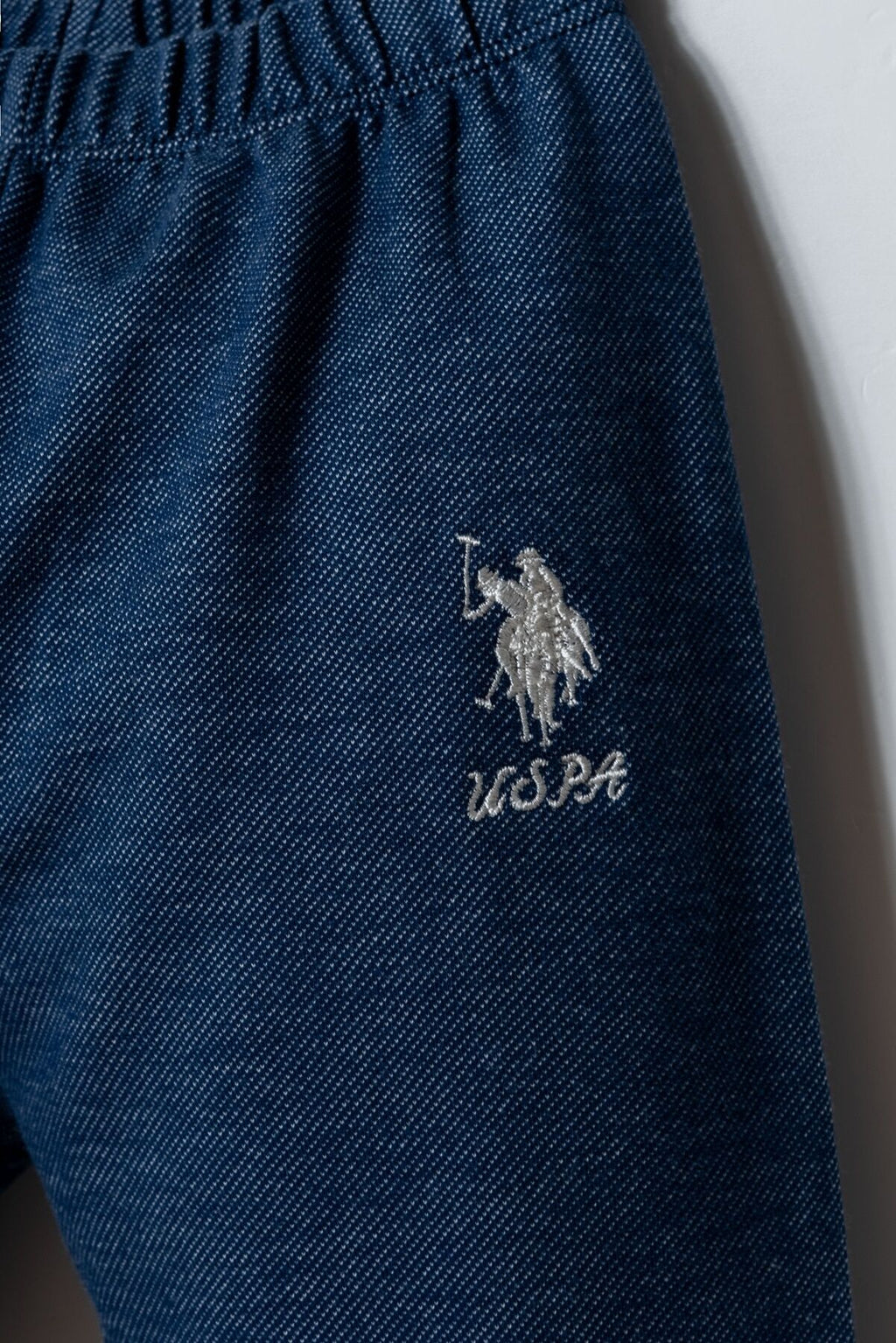 U.S. Polo Assn. Kız Bebek Düğmeli Yaka Nakışlı Yazlık Regular Fit Lacivert Bebek Takımı USB2968-C-V1