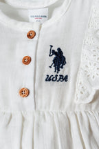 U.S. Polo Assn. Kız Bebek Bisiklet Yaka Nakışlı Yazlık Regular Fit Lacivert Bebek Takımı USB2966-C-V1