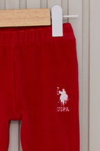 U.S. Polo Assn. Kız Bebek Bebe Yaka Pigment Baskılı Kışlık Regular Fit Beyaz Bebek Takımı USB2178-C-V1
