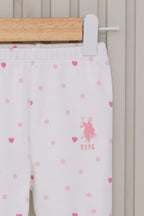 U.S. Polo Assn. Kız Bebek Bebe Yaka Pigment Baskılı Kışlık Regular Fit Beyaz Bebek Takımı USB2103-C-V1