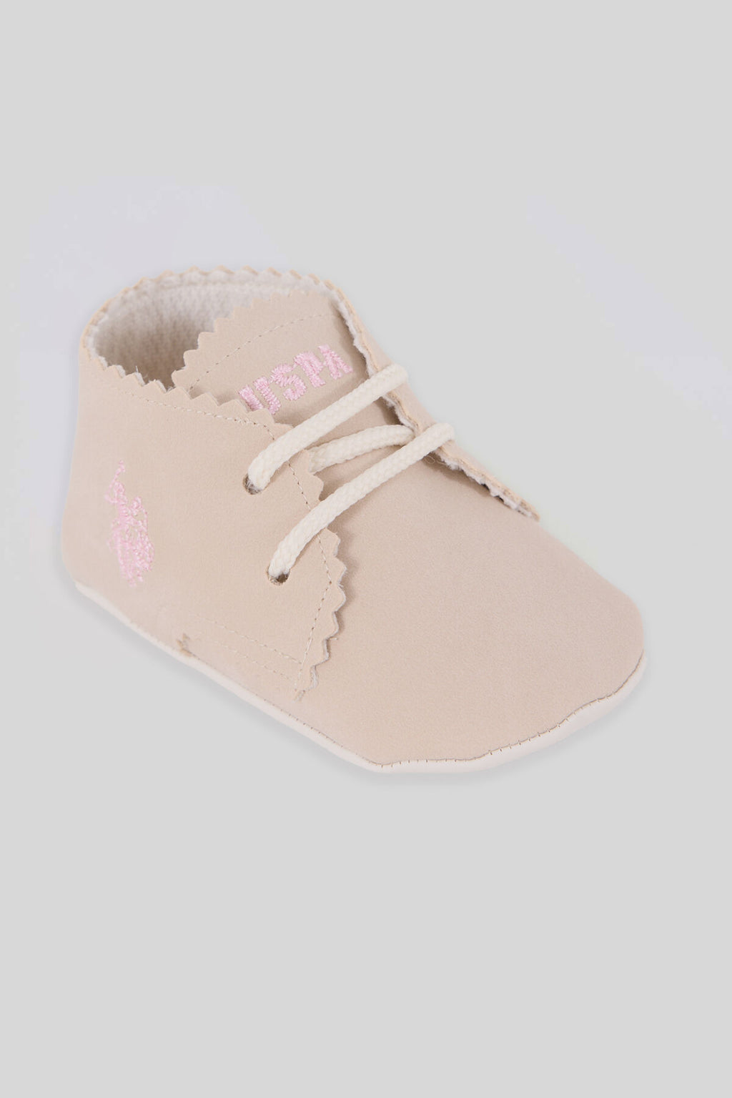 U.S. Polo Assn. Kız Bebek Krem Regular Fit - Logo Nakışlı Ayakkabı USB2185-C-V3