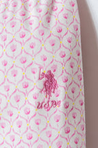 U.S. Polo Assn. Kız Bebek Gömlek Yaka Nakışlı Yazlık Regular Fit Pembe Bebek Takımı USB3020-C-V1