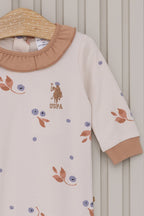 U.S. Polo Assn. Kız Bebek Bebe Yaka Pigment Baskılı Kışlık Regular Fit Krem Tulum USB2116-C-V1