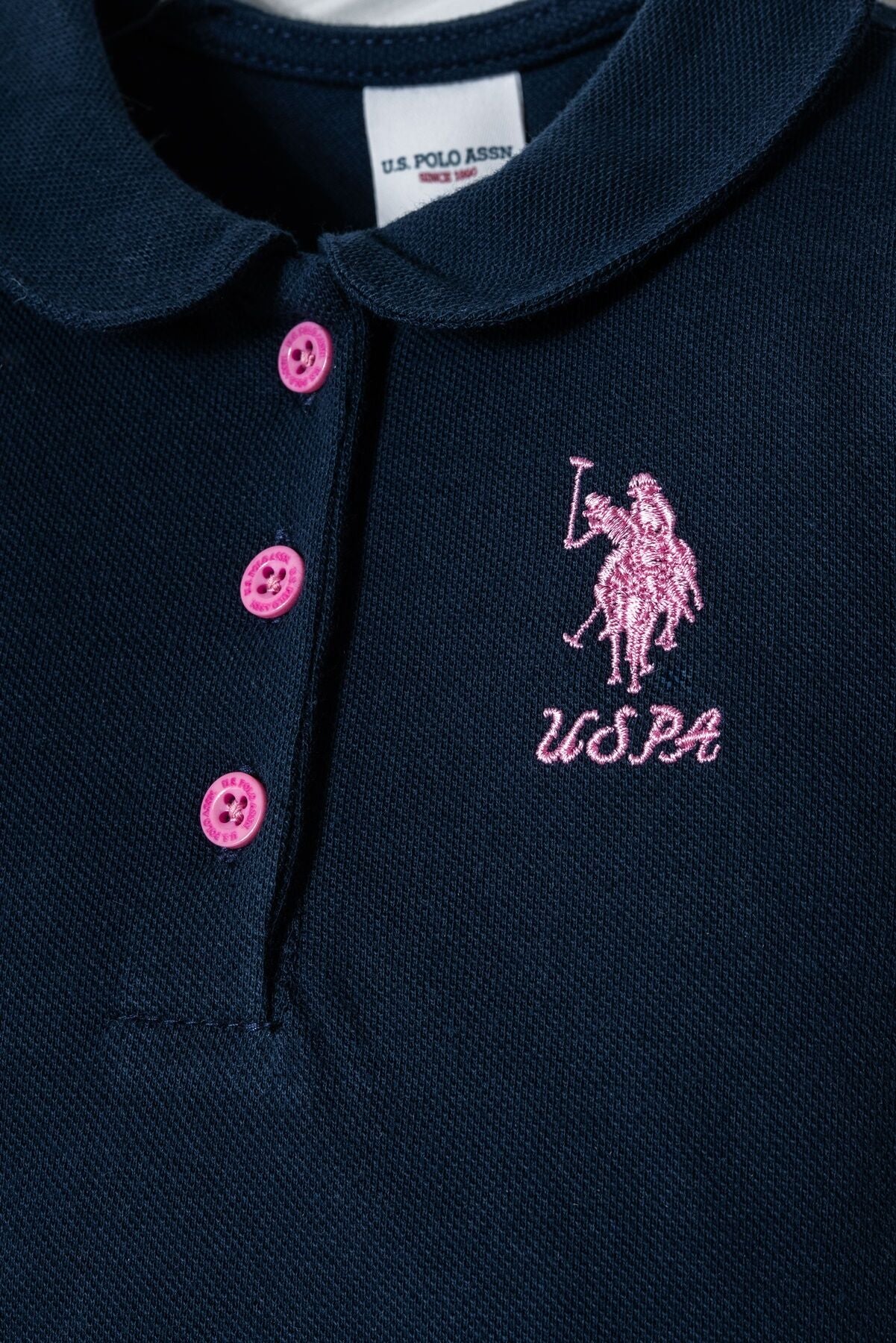U.S. Polo Assn. Kız Bebek Polo Yaka Nakışlı Yazlık Regular Fit Lacivert Elbise USB3027-C-V3 Ürün ikincil görseli