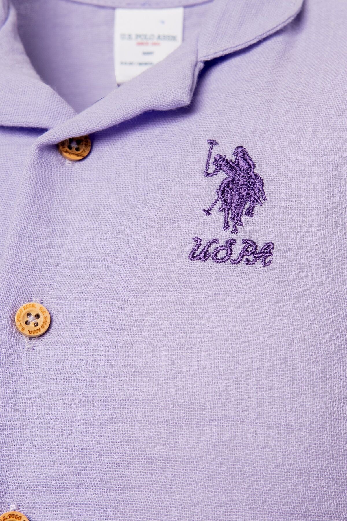 U.S. Polo Assn. Kız Bebek Gömlek Yaka Nakışlı Yazlık Regular Fit Mor Pijama Takımı USB2978-C-V6 Ürün ikincil görseli