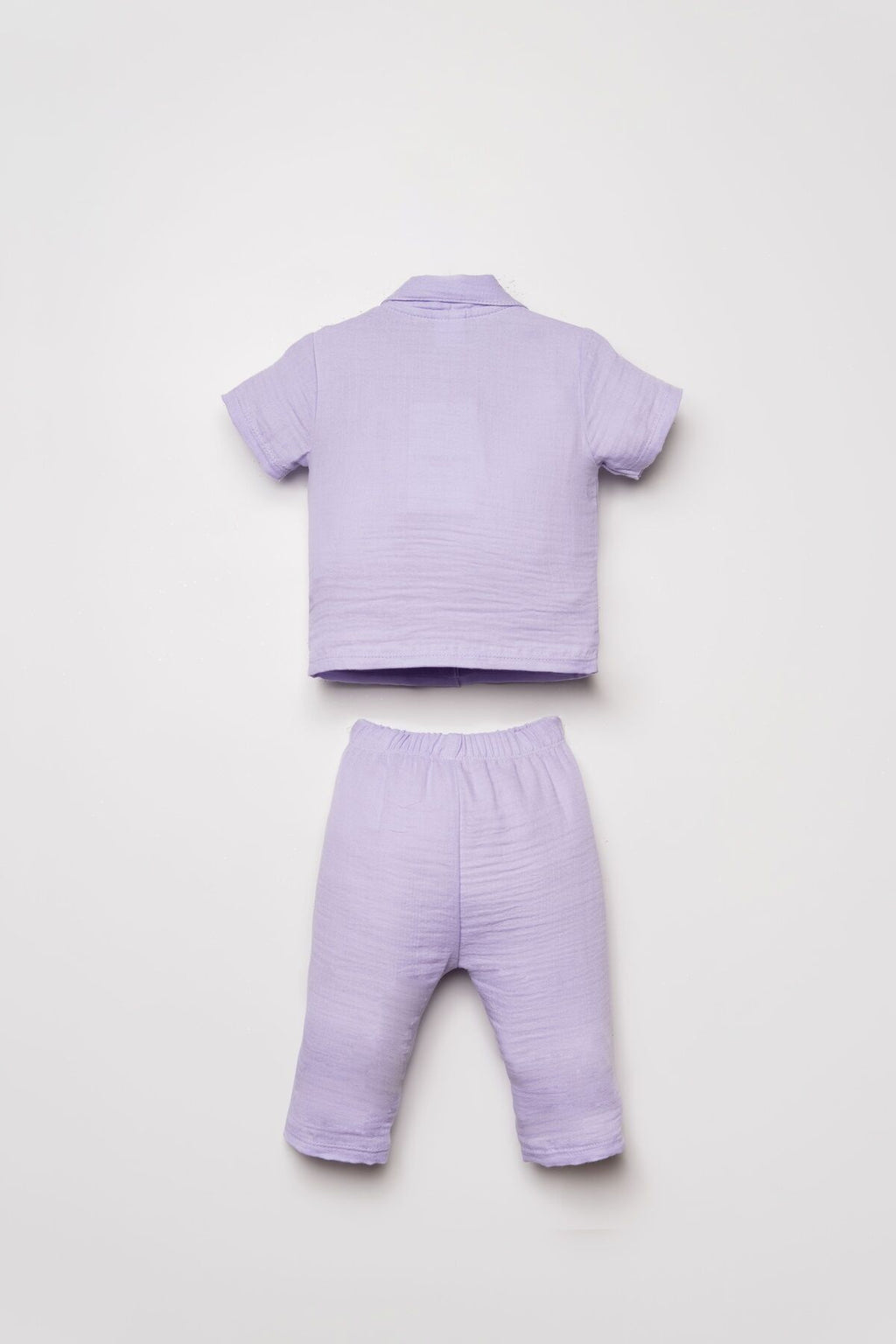 U.S. Polo Assn. Kız Bebek Gömlek Yaka Nakışlı Yazlık Regular Fit Mor Pijama Takımı USB2978-C-V6