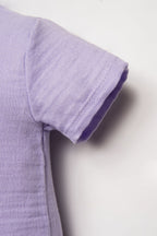 U.S. Polo Assn. Kız Bebek Gömlek Yaka Nakışlı Yazlık Regular Fit Mor Pijama Takımı USB2978-C-V6