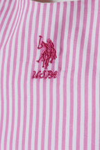 U.S. Polo Assn. Kız Bebek Bisiklet Yaka Nakışlı Yazlık Regular Fit Pembe Bebek Takımı USB3011-C-V1