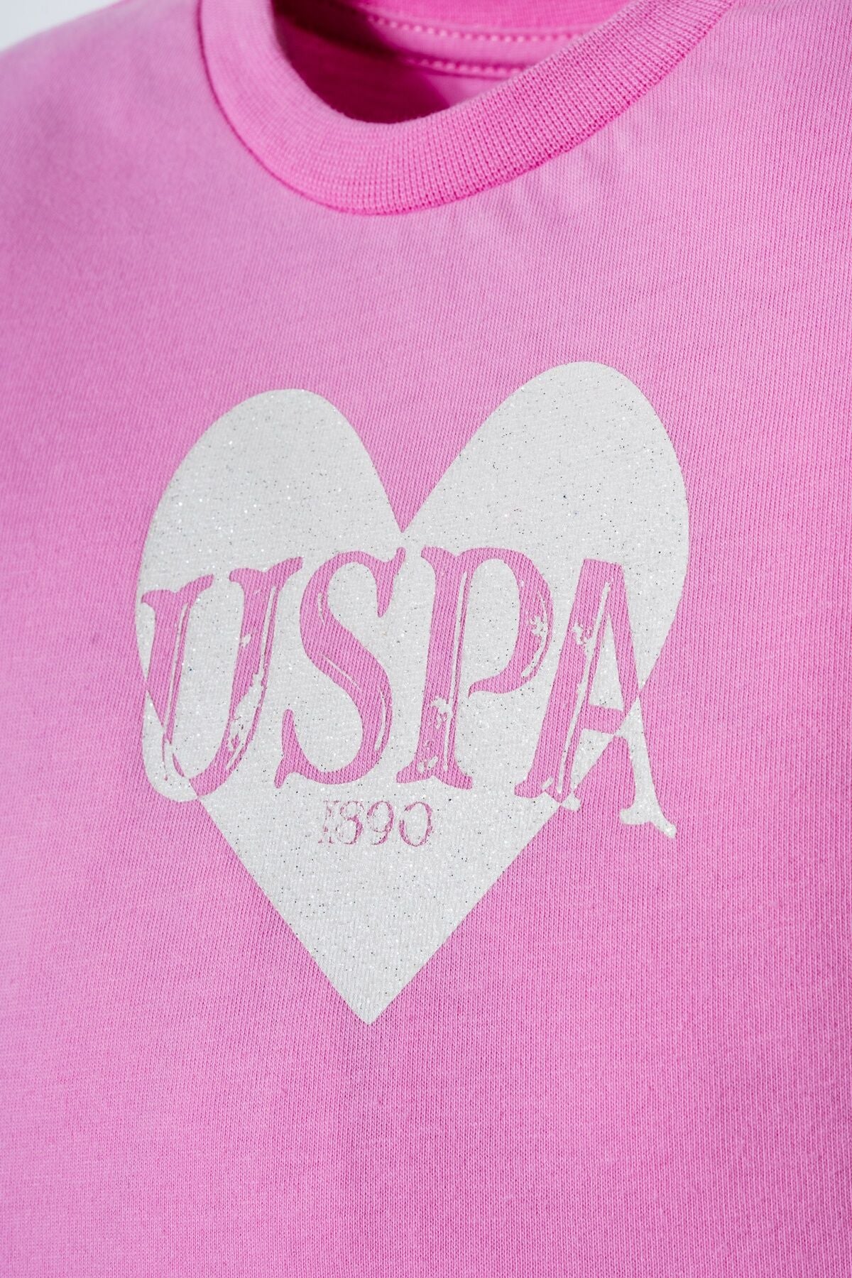 U.S. Polo Assn. Kız Bebek Bisiklet Yaka Nakışlı Yazlık Regular Fit Pembe Bebek Takımı USB3012-C-V1