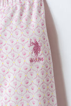 U.S. Polo Assn. Kız Bebek Bisiklet Yaka Nakışlı Yazlık Regular Fit Pembe Bebek Takımı USB3017-C-V1