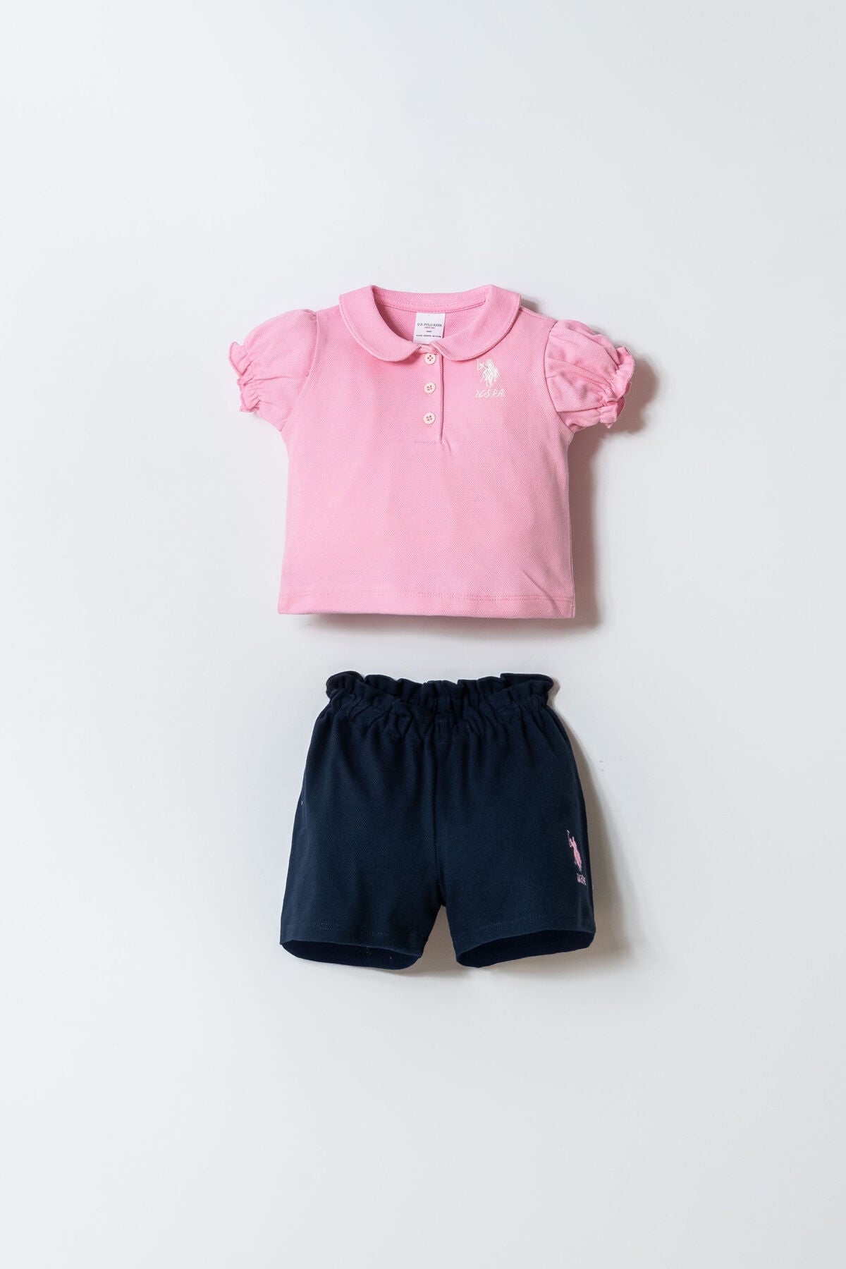 U.S. Polo Assn Kız Bebek Pembe 2 Li Takım