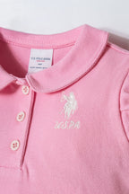 U.S. Polo Assn. Kız Bebek Polo Yaka Nakışlı Yazlık Regular Fit Pembe Bebek Takımı USB3028-C-V2