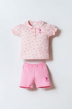 U.S. Polo Assn Kız Bebek Pembe 2 Li Takım