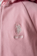 U.S. Polo Assn. Kız Bebek Bisiklet Yaka Nakışlı Yazlık Regular Fit Pembe 3'Lü Bebek Takımı USB2975-C-V1