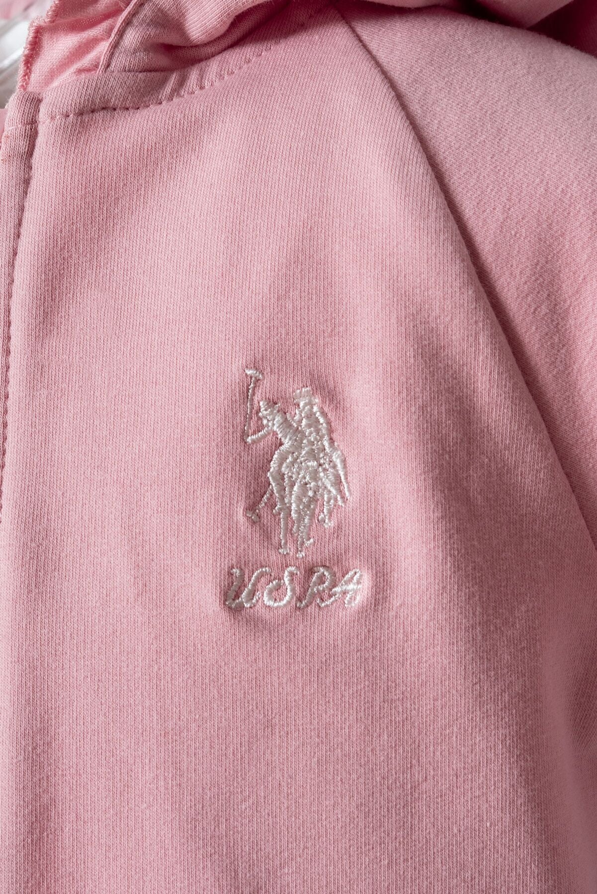 U.S. Polo Assn. Kız Bebek Bisiklet Yaka Nakışlı Yazlık Regular Fit Pembe 3'Lü Bebek Takımı USB2975-C-V1
