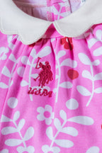 U.S. Polo Assn. Kız Bebek Bebe Yaka Nakışlı Yazlık Regular Fit Pembe Elbise USB3006-C-V1