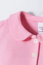U.S. Polo Assn. Kız Bebek Polo Yaka Nakışlı Yazlık Regular Fit Pembe Tulum USB3026-C-V2
