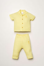 U.S. Polo Assn. Kız Bebek Gömlek Yaka Nakışlı Yazlık Regular Fit Sarı Pijama Takımı USB2978-C-V5
