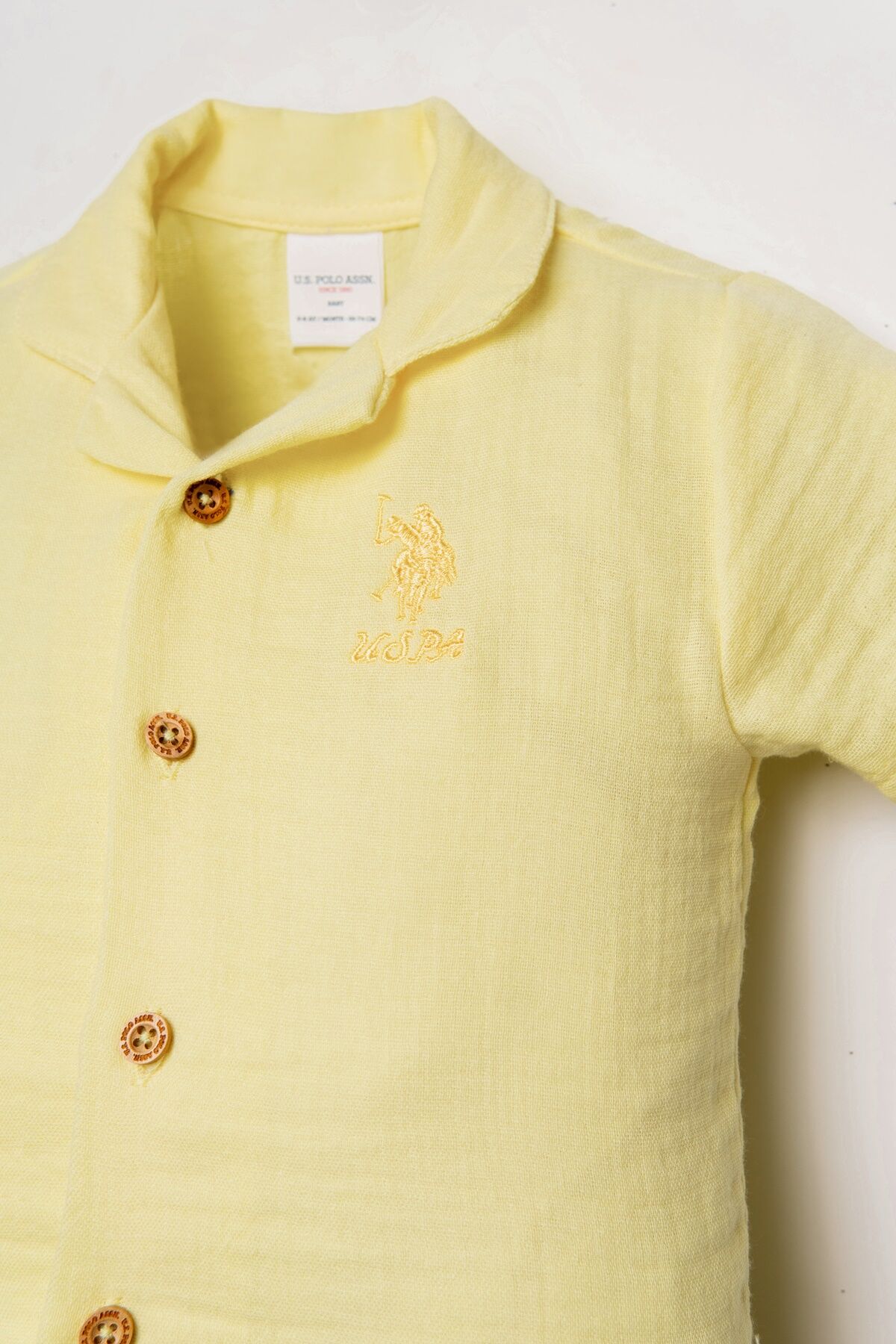 U.S. Polo Assn. Kız Bebek Gömlek Yaka Nakışlı Yazlık Regular Fit Sarı Pijama Takımı USB2978-C-V5 Ürün ikincil görseli