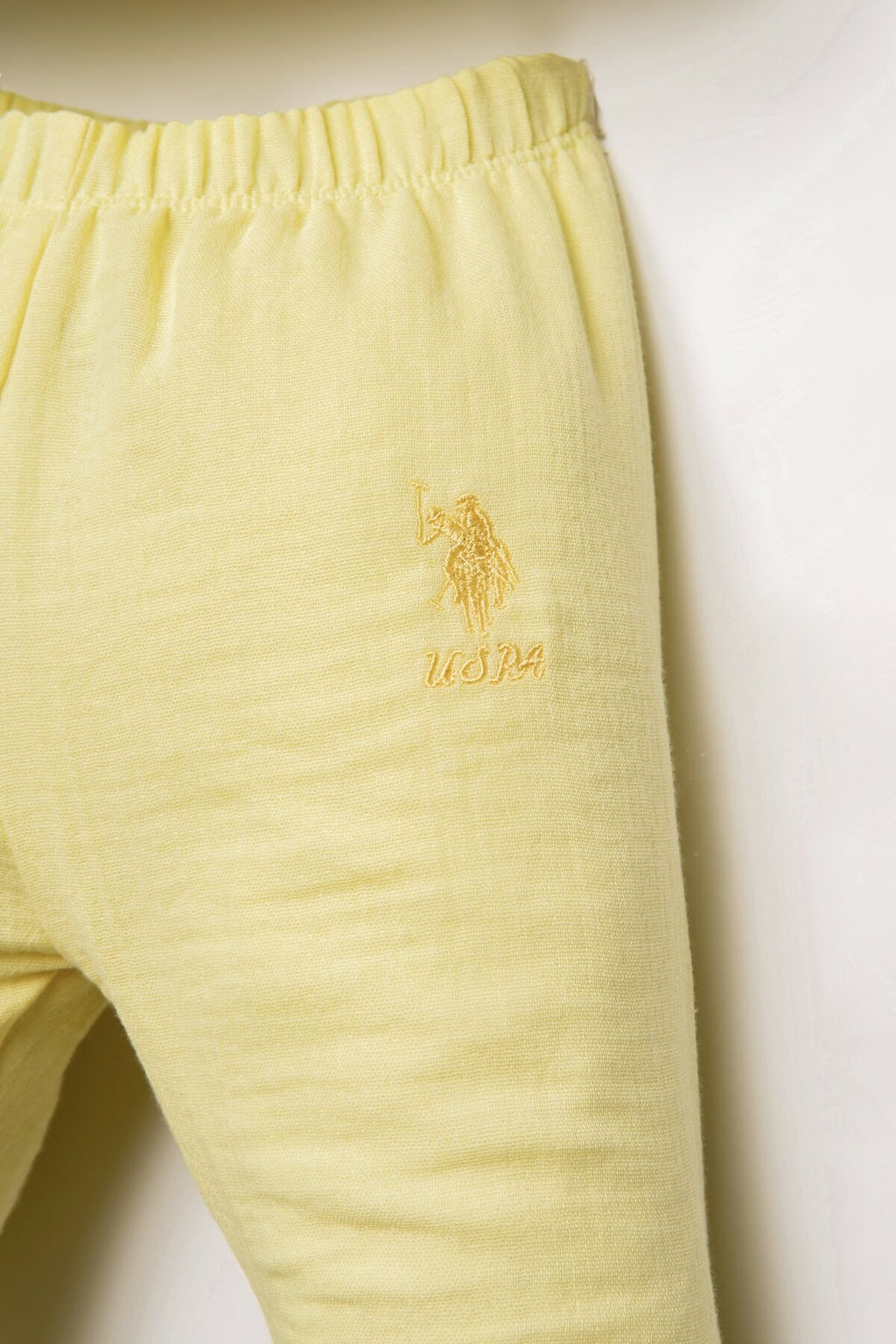 U.S. Polo Assn. Kız Bebek Gömlek Yaka Nakışlı Yazlık Regular Fit Sarı Pijama Takımı USB2978-C-V5
